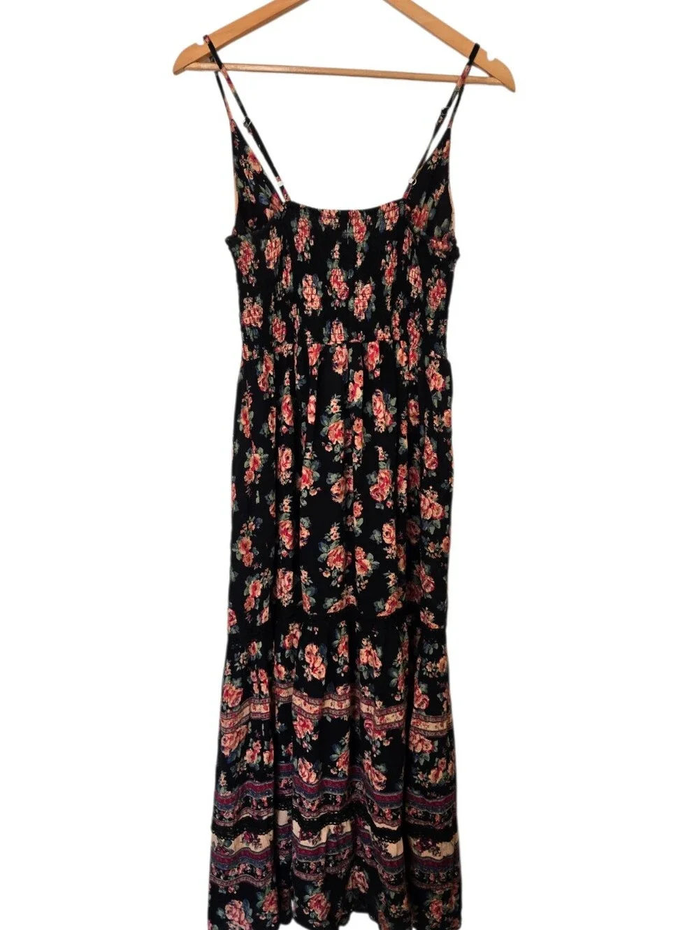 Angie Floral Boho Maxi Dress | Cottagecore Festival Prairie Sundress Small - Picture 4 of 7